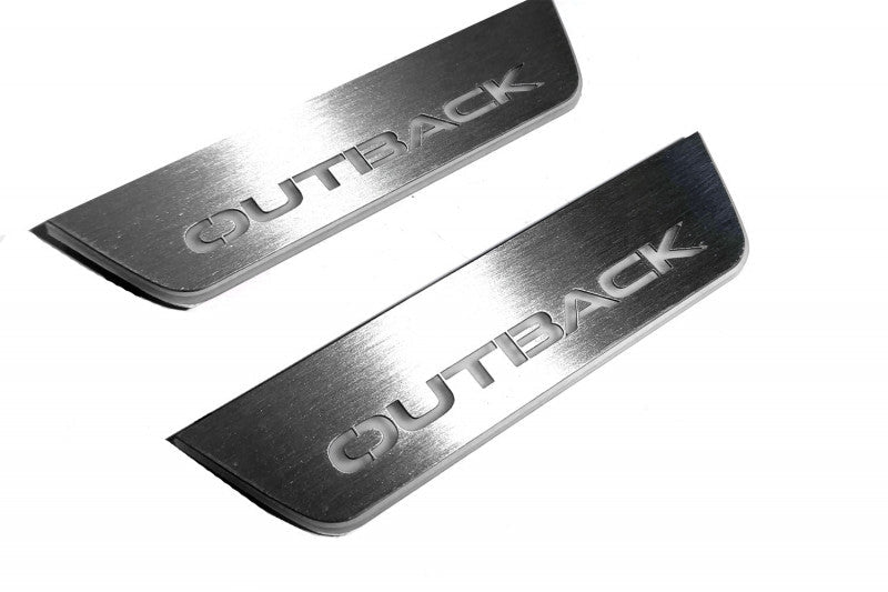 Subaru Outback VI 2019+ Led Door Sills With Logo Outback Subaru Led Door Sills opdesign