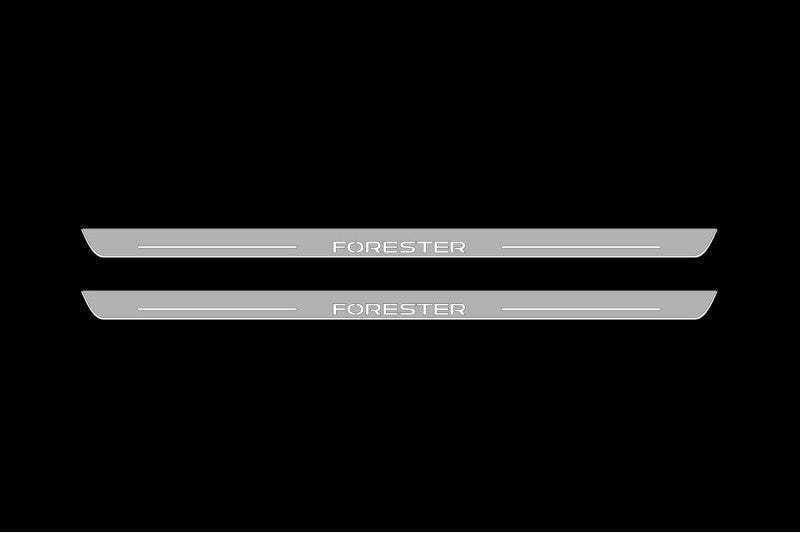 Subaru Forester V 2018-2024 LED Door Sills With Logo Forester Subaru Led Door Sills opdesign