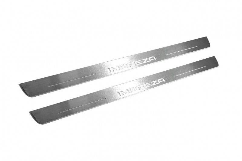 Subaru Impreza III 2007-2014 LED Door Sills With Logo Impreza Subaru Led Door Sills opdesign