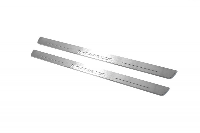 Subaru Impreza III 2007-2014 LED Door Sills With Logo Impreza Subaru Led Door Sills opdesign