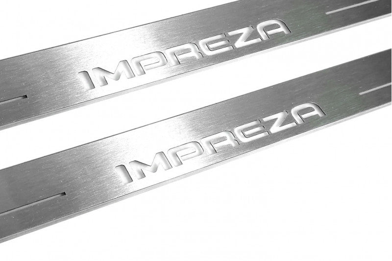 Subaru Impreza III 2007-2014 LED Door Sills With Logo Impreza Subaru Led Door Sills opdesign
