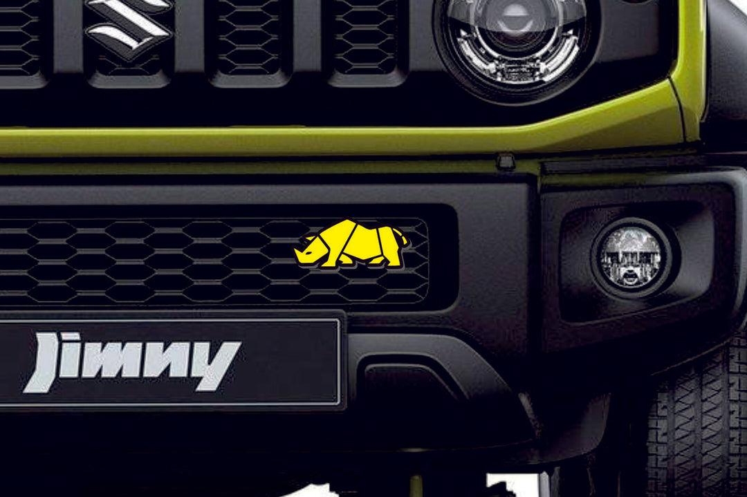 Suzuki Emblem & Badge Set - Grille and Tailgate Jimny Rhino logo Suzuki emblems decoinfabric YELLOW