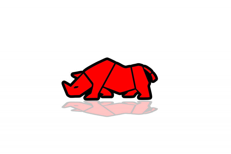 Suzuki tailgate trunk rear emblem with Jimny Rhino logo suzuki emblems decoinfabric BLACK RED