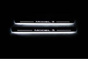 Tesla Model 3 2017+ LED Door Sills PRO With Logo Model 3 Tesla Led Door Sills opdesign