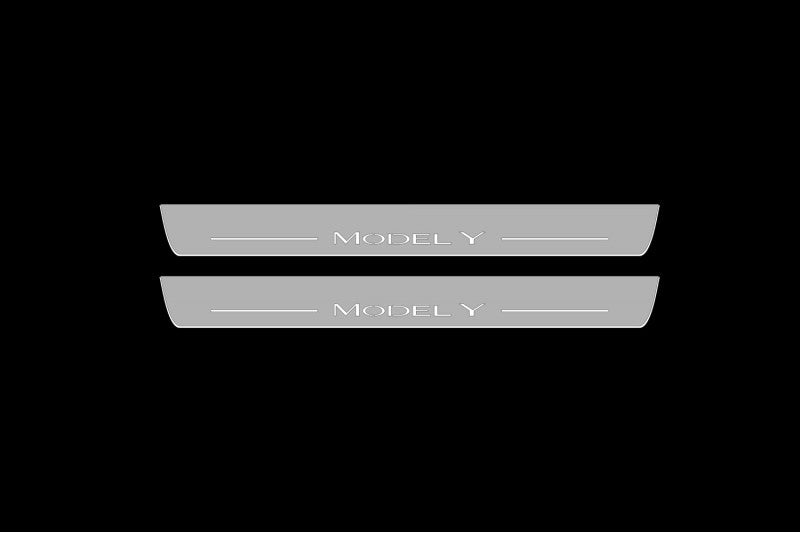Tesla Model Y 2020+ LED Door Sills PRO With Logo Model Y Tesla Led Door Sills opdesign