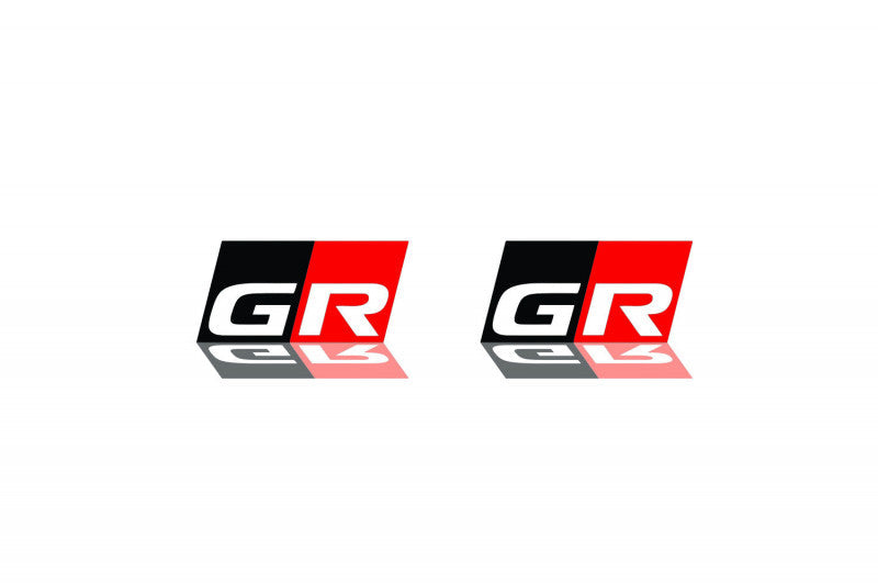 Toyota emblem for fenders with GR logo Toyota emblems decoinfabric BLACK WHITE