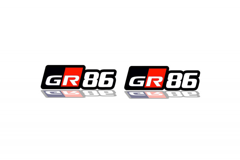 Toyota emblem for fenders with GR86 logo Toyota emblems decoinfabric BLACK WHITE