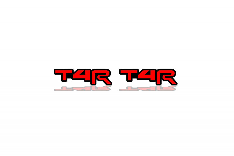 Toyota Emblem & Badges set with T4R logo Toyota emblems decoinfabric BLACK RED