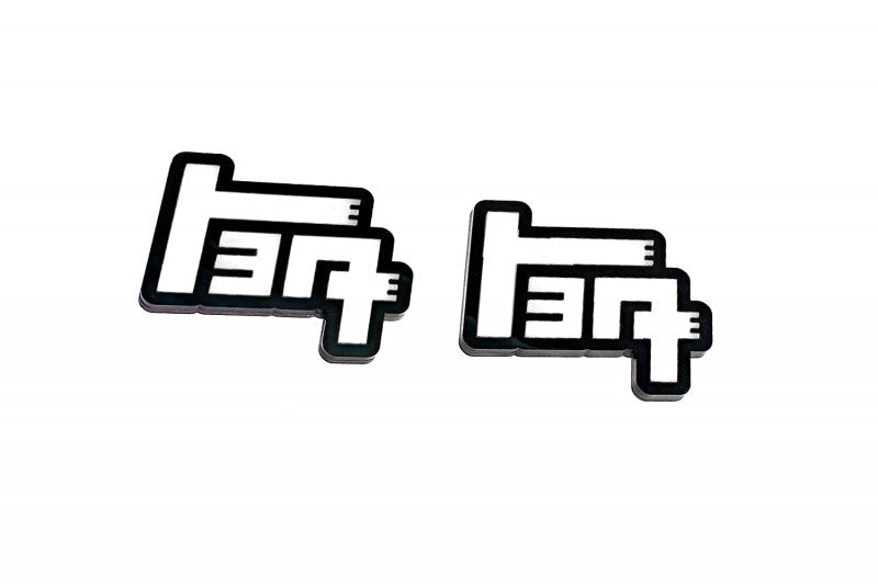 Toyota emblem for fenders with TEQ logo Toyota emblems decoinfabric BLACK WHITE