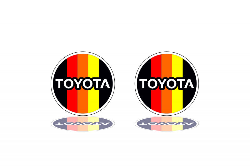 Toyota emblem for fenders with Toyota logo (Tricolor) Toyota emblems decoinfabric BLACK BLACK
