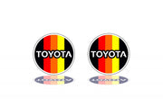 Toyota emblem for fenders with Toyota logo (Tricolor) Toyota emblems decoinfabric BLACK BLACK