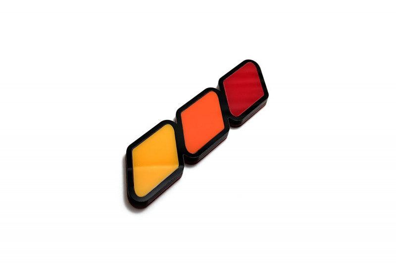 Toyota emblem for fenders with Tricolor logo Toyota emblems decoinfabric BLACK ORANGE