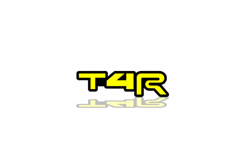 Toyota Radiator grille emblem with T4R logo Toyota emblems decoinfabric BLACK YELLOW