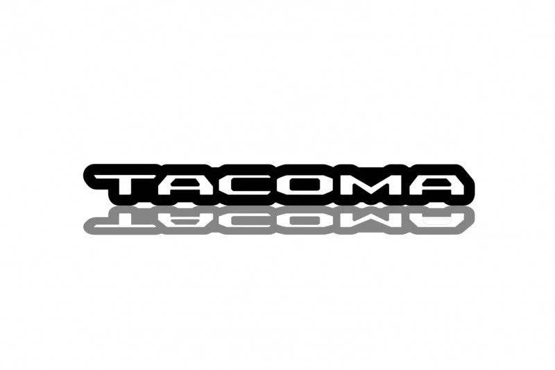 Toyota tailgate trunk rear emblem with Tacoma III logo Toyota emblems decoinfabric BLACK WHITE
