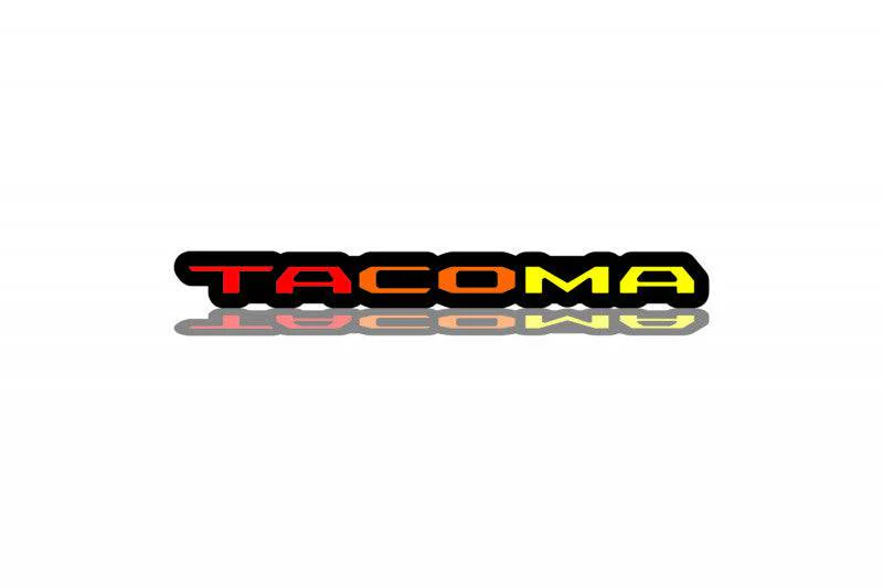 Toyota tailgate trunk rear emblem with Tacoma III (Tricolor) logo