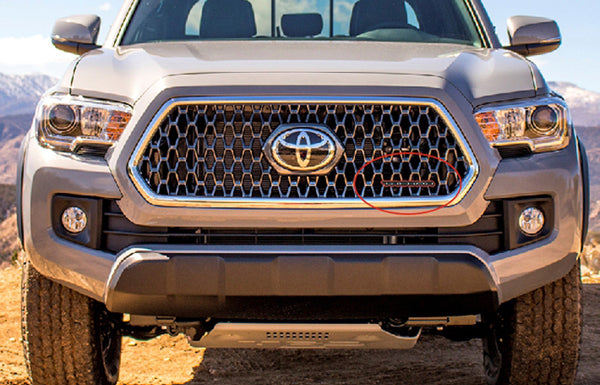 Toyota Radiator grille emblem with Tacoma III (Tricolor) logo - decoinfabric