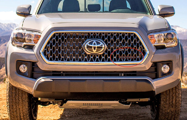Toyota Radiator grille emblem with Tacoma III logo (Tricolor) Toyota emblems decoinfabric