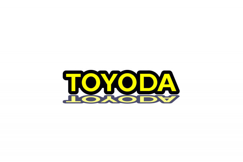Toyota Radiator grille emblem with Toyoda logo Toyota emblems decoinfabric BLACK YELLOW