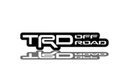 Toyota Radiator grille emblem with TRD offroad logo Toyota emblems decoinfabric BLACK WHITE