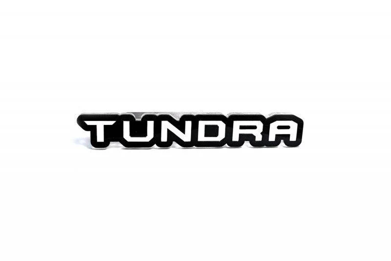 Toyota tailgate trunk rear emblem with Tundra III logo Toyota emblems decoinfabric BLACK WHITE