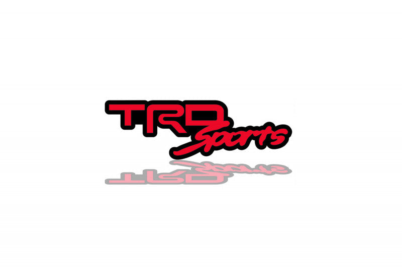 Toyota tailgate trunk rear emblem with TRD Sports logo Toyota emblems decoinfabric BLACK RED