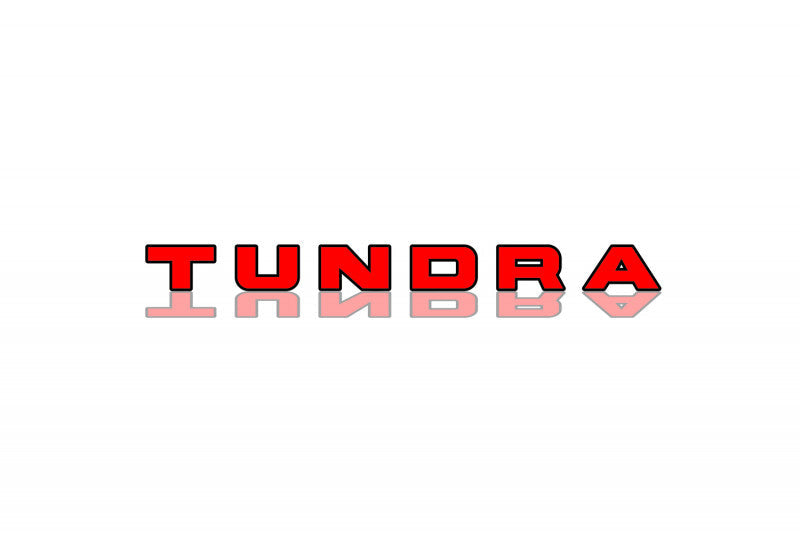 Toyota tailgate trunk rear emblem with Tundra II logo Toyota emblems decoinfabric BLACK RED
