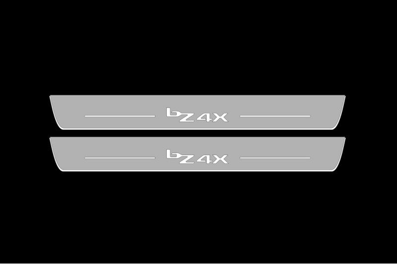 Toyota bZ4X 2022+ Auto Door Sill Plates With bZ4X Logo Toyota Led Door Sills opdesign