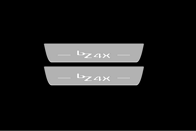 Toyota bZ4X 2022+ Auto Door Sill Plates With bZ4X Logo Toyota Led Door Sills opdesign