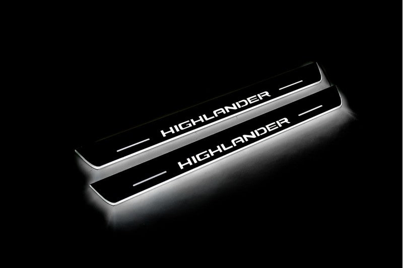 Toyota Highlander IV 2019+ Led Door Sills With Logo Highlander Toyota Led Door Sills opdesign
