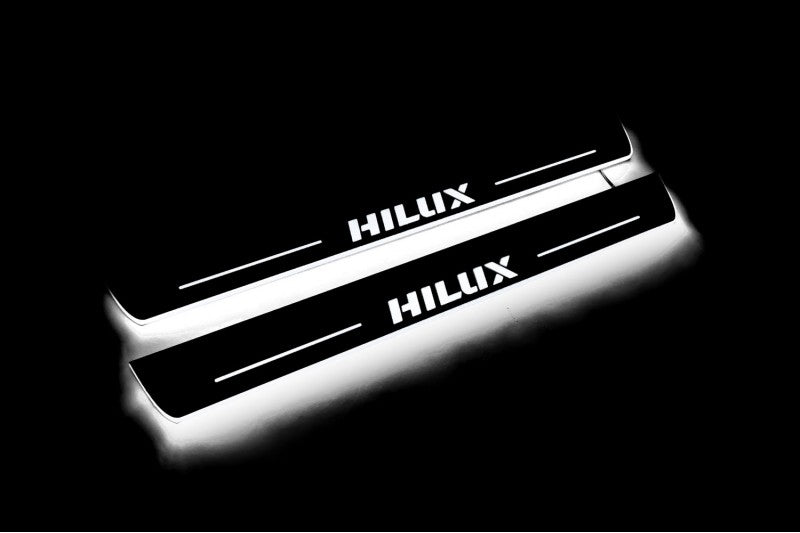 Toyota Hilux VIII Door Sill Led Plate With Logo Hilux - decoinfabric