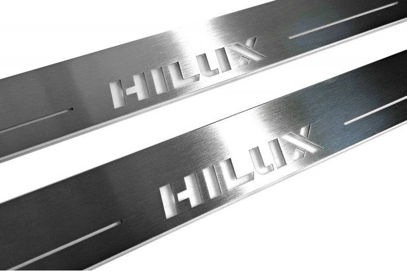 Toyota Hilux VIII Door Sill Led Plate With Logo Hilux - decoinfabric