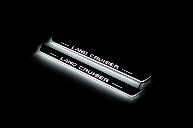 Toyota LC 200 2007-2021 Auto Door Sill Plates With Logo Land Cruiser Toyota Led Door Sills opdesign