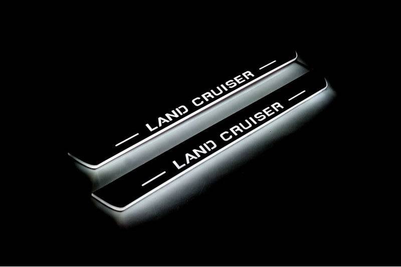 Toyota LC 200 2007-2021 Auto Door Sill Plates With Logo Land Cruiser Toyota Led Door Sills opdesign