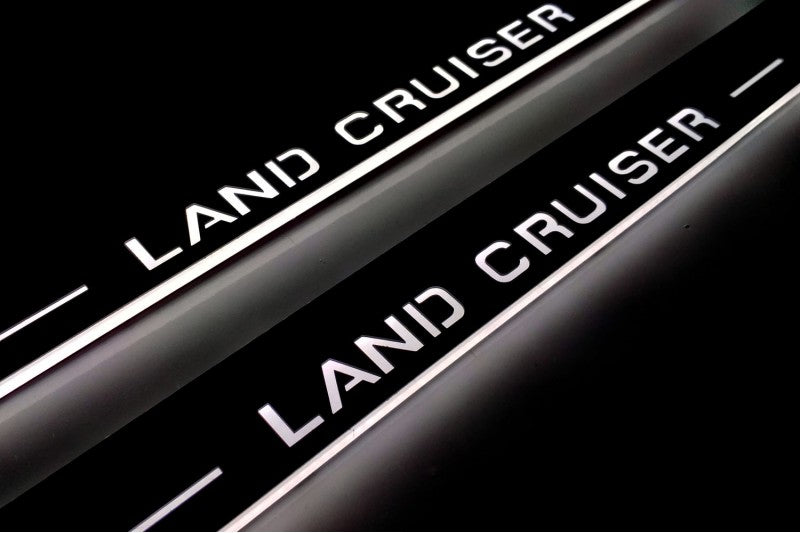Toyota LC 200 2007-2021 Auto Door Sill Plates With Logo Land Cruiser Toyota Led Door Sills opdesign