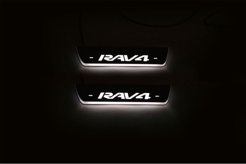 Toyota Rav4 IV LED Door Sill With Logo Rav4 - decoinfabric