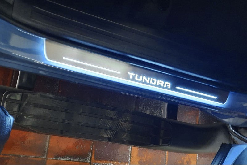 Toyota Tundra III 2014-2021 LED Door Sill With Logo Tundra Toyota Led Door Sills opdesign