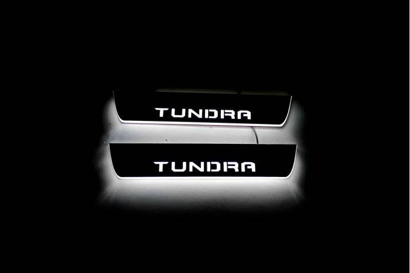 Toyota Tundra III 2014-2021 LED Door Sill With Logo Tundra Toyota Led Door Sills opdesign