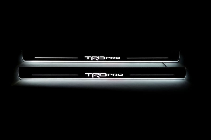 Toyota Tundra IV 2022+ Car Door Sill With Logo TRDpro (CrewMax) Toyota Led Door Sills opdesign