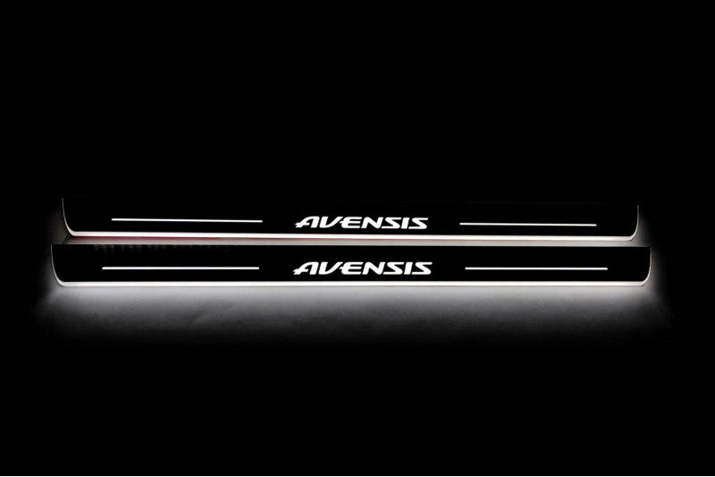 Toyota Avensis III 2009+ LED Door Sill With Logo Avensis Toyota Led Door Sills opdesign