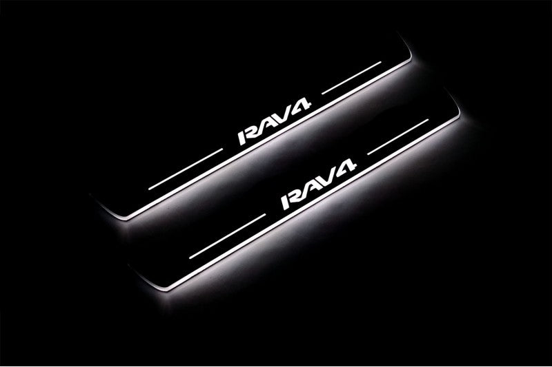 Toyota Rav4 III 2005-2013 LED Door Sills PRO With Logo Rav4 Toyota Led Door Sills opdesign