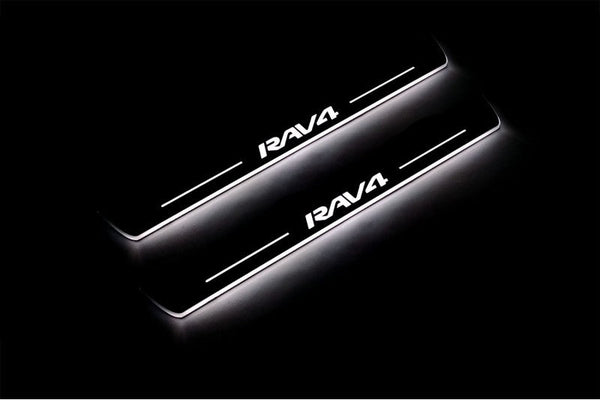 Toyota Rav4 III LED Door Sills PRO With Logo Rav4 - decoinfabric
