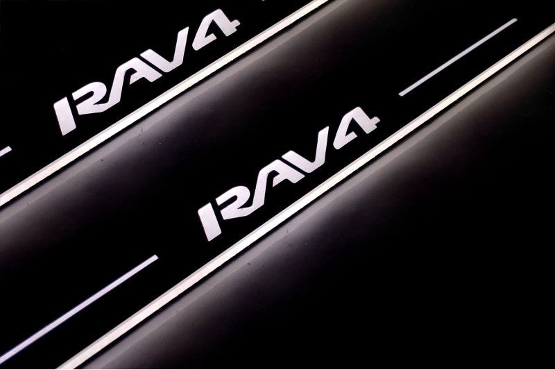 Toyota Rav4 III 2005-2013 LED Door Sills PRO With Logo Rav4 Toyota Led Door Sills opdesign