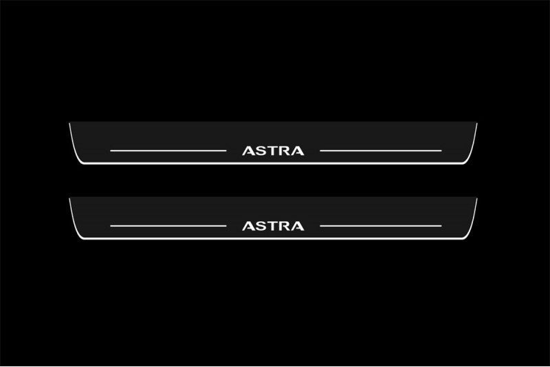Vauxhall Astra V 2004-2010 LED Door Sills PRO With Logo Astra Vauxhall Led Door Sills opdesign