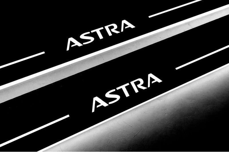 Vauxhall Astra VI 2009-2015 LED Door Sill With Logo Astra Vauxhall Led Door Sills opdesign
