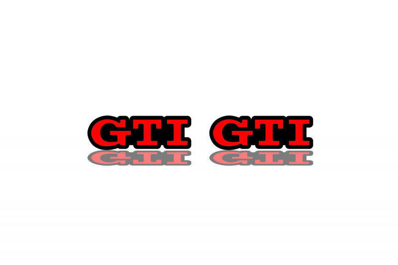 Volkswagen Emblem & Badges set with GTI logo Volkswagen emblems decoinfabric BLACK RED