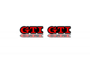 Volkswagen Emblem & Badges set with GTI logo Volkswagen emblems decoinfabric BLACK RED