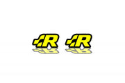 Volkswagen emblem (badges) for fenders with R-Line logo Volkswagen emblems decoinfabric BLACK YELLOW