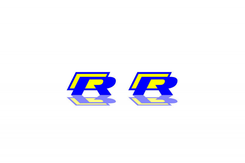 Volkswagen emblem (badges) for fenders with R-Line logo (type 2) Volkswagen emblems decoinfabric BLACK BLUE