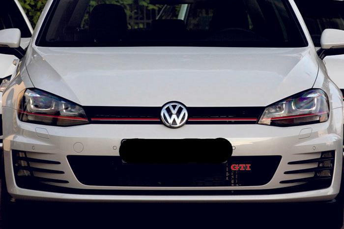 Volkswagen Radiator grille emblem with GTI logo Volkswagen emblems decoinfabric BLACK RED