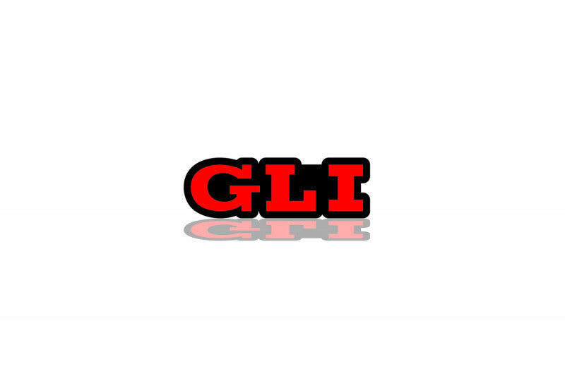 Volkswagen tailgate trunk rear emblem with GLI logo Volkswagen emblems decoinfabric BLACK RED
